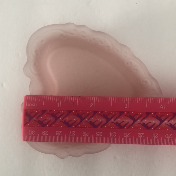 Vintage Imperial Glass Lenox Pink Satin Heart Bow And Arrow Trinket Dish - Picture 12 of 12